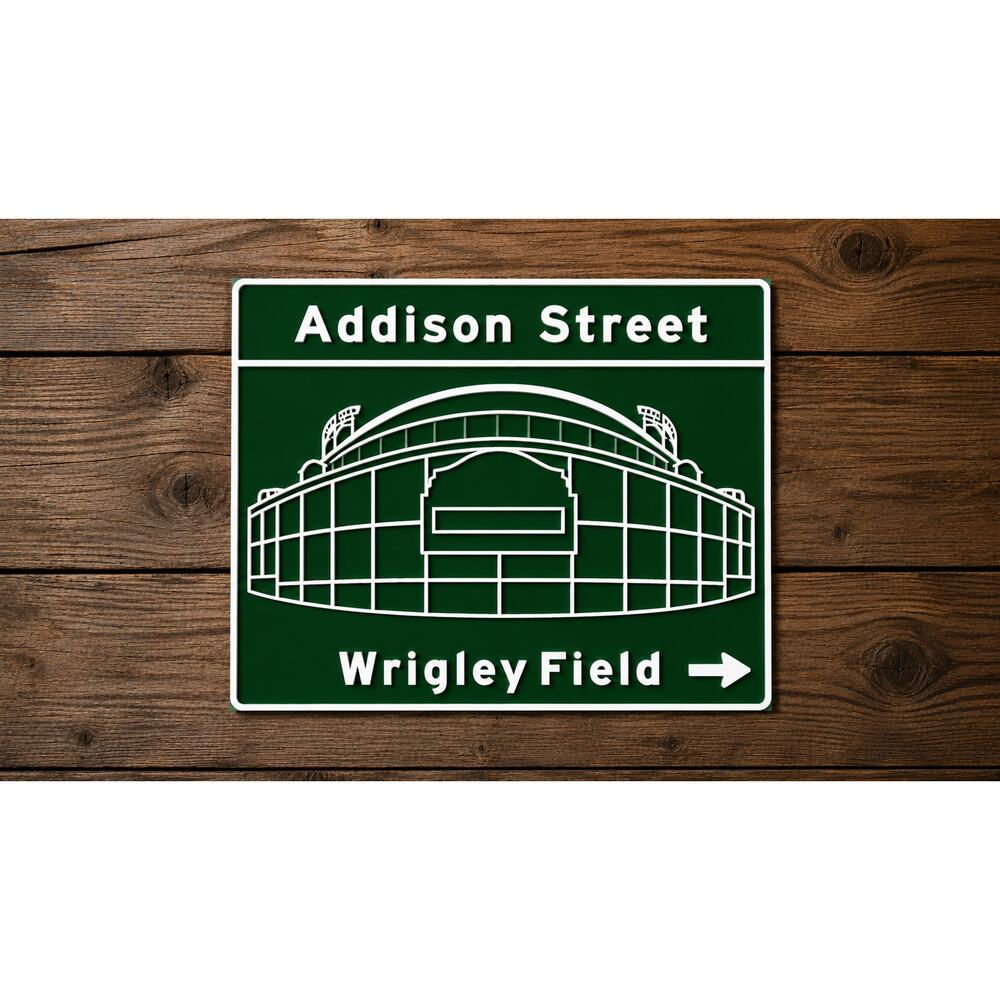 Wrigley Field Street Sign Chicago Illinois Baseball Stadium Cubs Addison Street